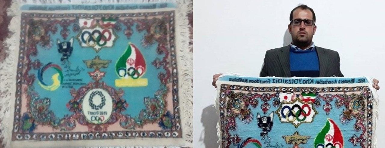 tableau Persian carpet of the 2020 Tokyo Olympics was woven , tableau Persian carpet Olympic 2020, handmade carpet production, handmade art, handmade carpet, tableau carpet