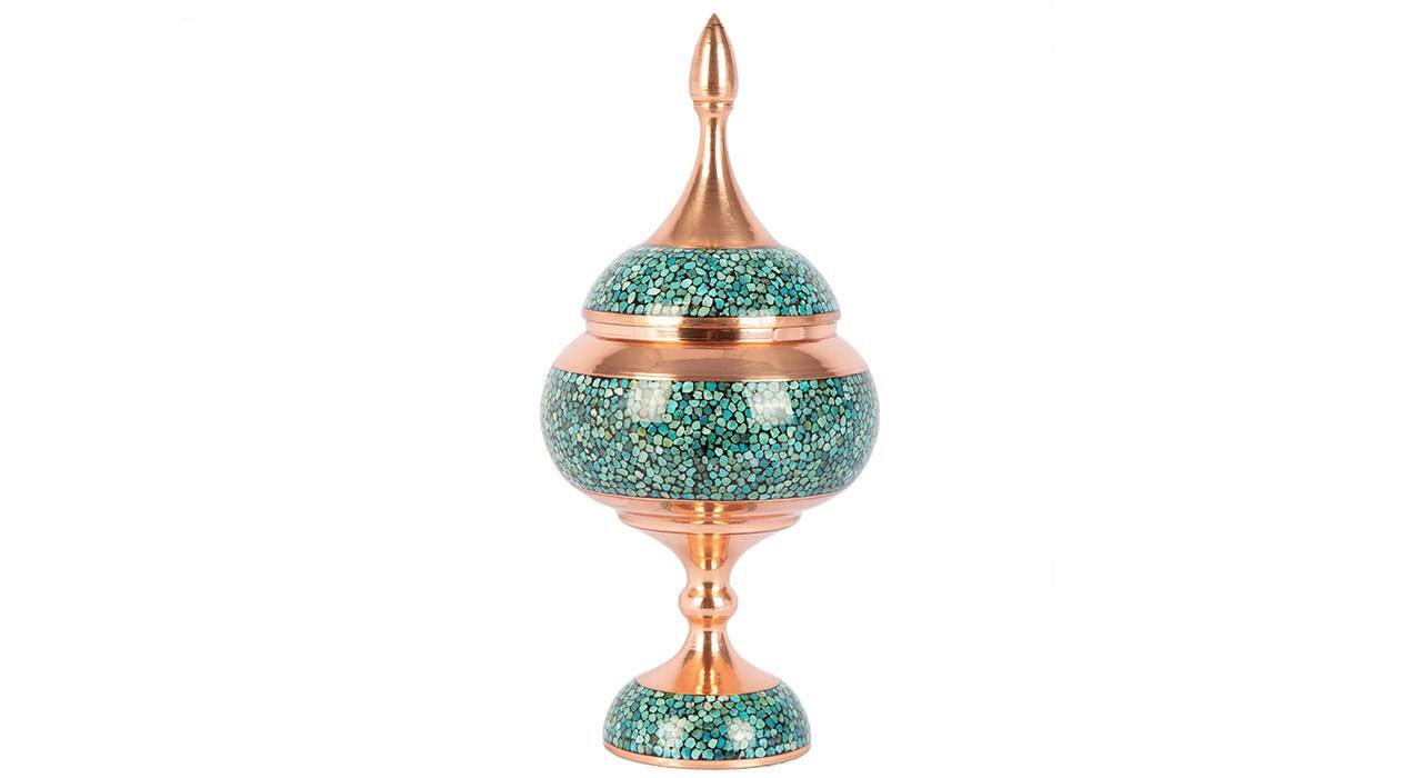 Persian Turquoise Handicraft Copper Container Model 1381,buy Turquoise,purchase Turquoise,Turquoise seller