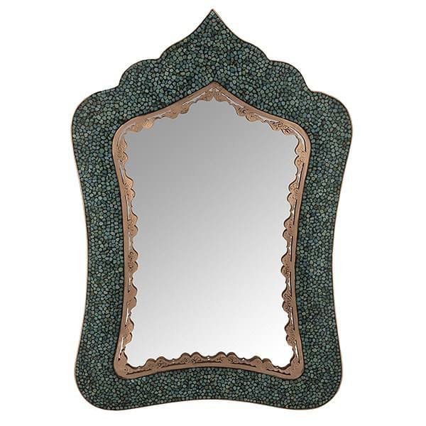 Iranian Turquoise Handicraft Copper Mirror 36 CM Height,Turquoise blue stone,Turquoise souvenir,Turquoise jar