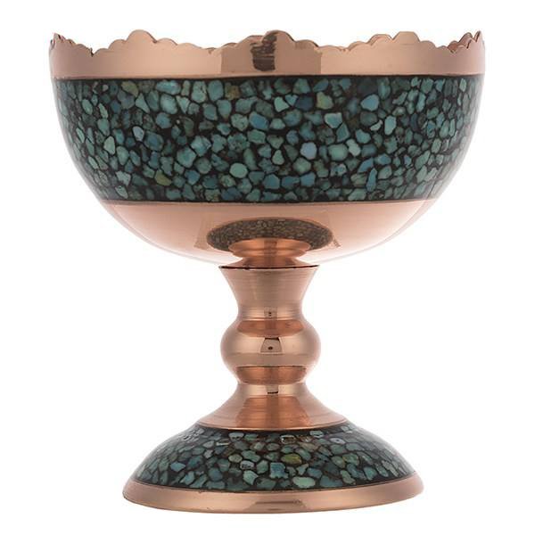 Persian Turquoise Handicraft Copper Bowl 9 CM Height,Turquoise plate,Turquoise miror,Turquoise decoration