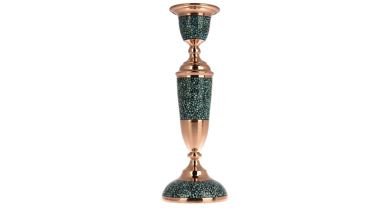 Persian Turquoise Handicraft Copper Candlestick 24 CM Height,Turquoise plate,Turquoise miror,Turquoise decoration,Turquoise