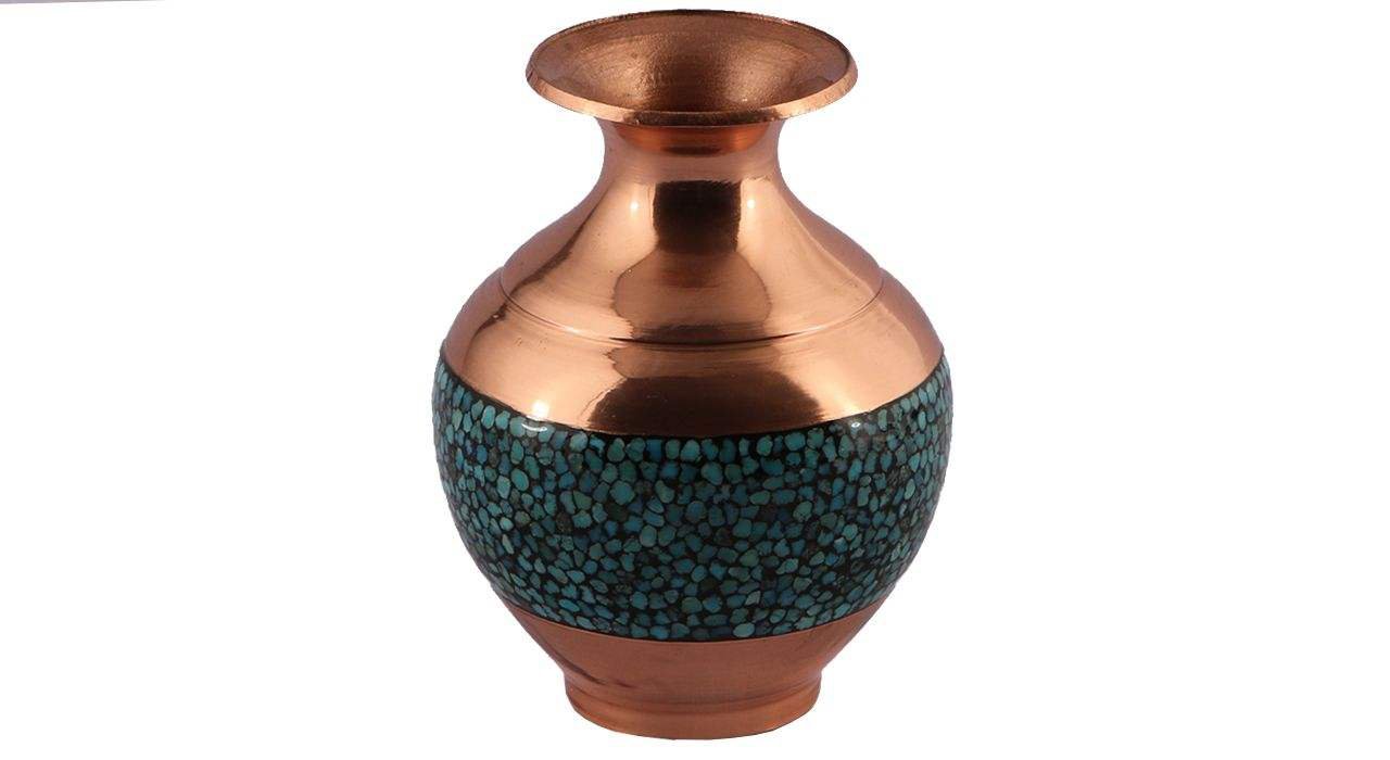 Iranian Turquoise Handicraft Copper Pot Model 36,Turquoise price,Turquoise stone,Turquoise handicrafts