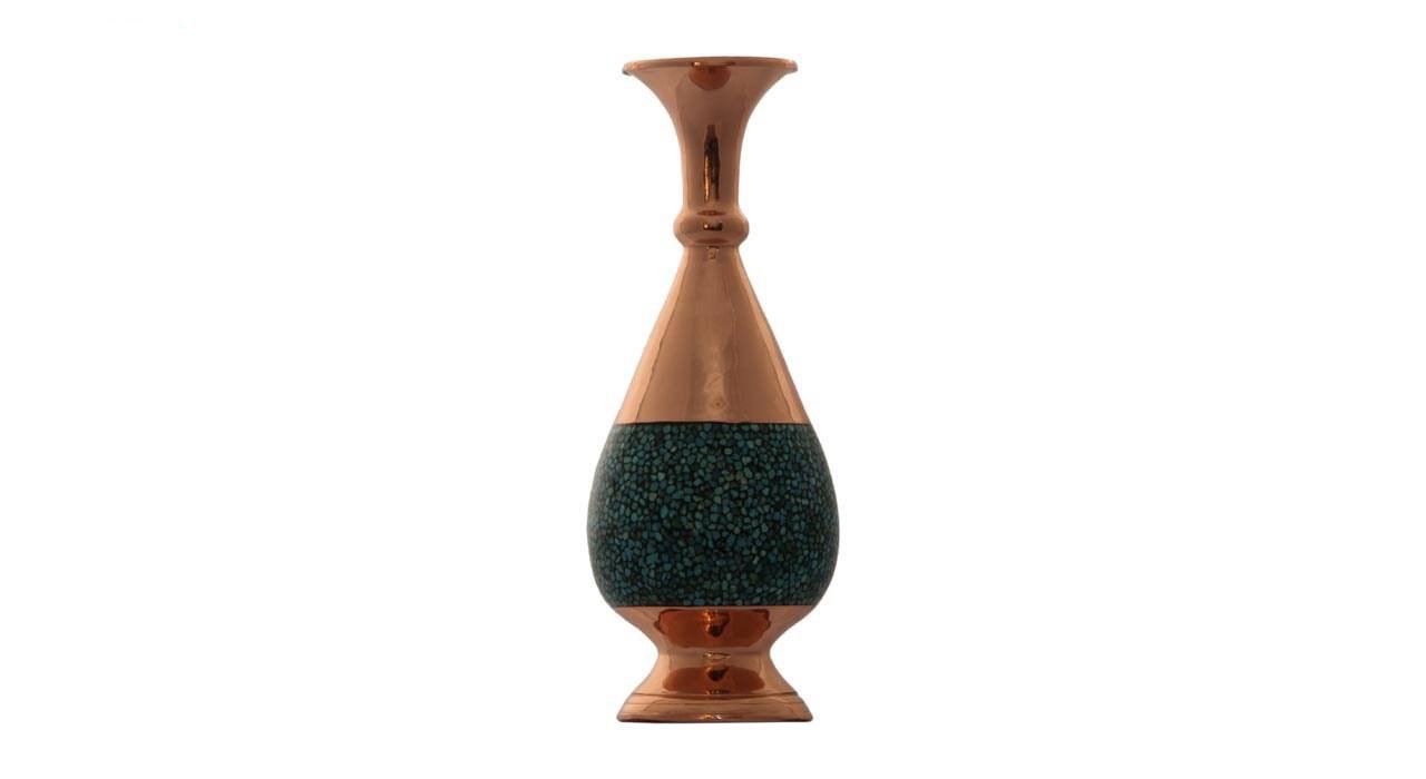 Persian Turquoise Handicraft Copper Pot 26 CM Height Model MFZ5,persian Turquoise,iran Turquoise,blue Turquoise