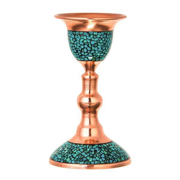 Persian Turquoise Handicraft Copper Candlestick 12 CM Height,Turquoise isfhan ,neyshabor Turquoise,neyshaboor Turquoise