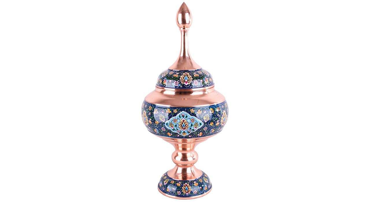 Persian Enamel Handicraft Container Shokoofeh Baran Design,iranian souvenir,iranian handicrafts,persian handicrafts