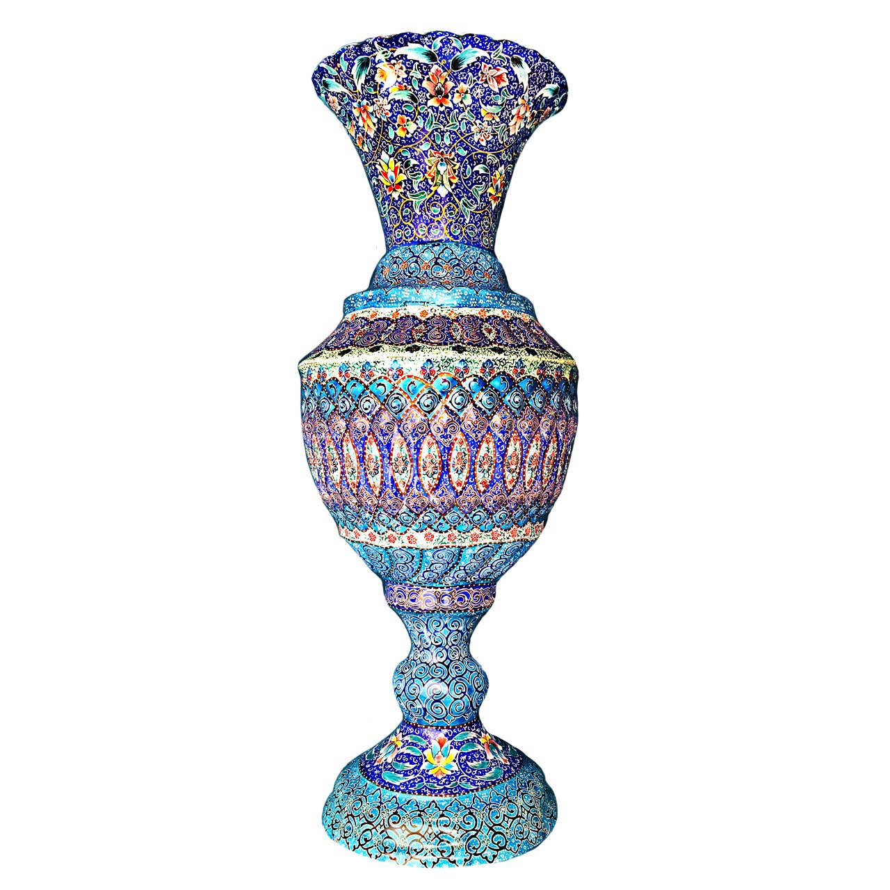 Iranian Enamel Handicraft Pot Sarv Chaman Design,traditional art,persian traditonal art,iranian traditional art
