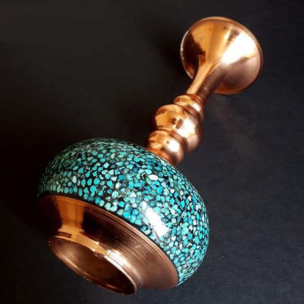 Persian Turquoise Handicraft Copper Pot Model 6671,Turquoise shop,Turquoise eshop,Turquoise price