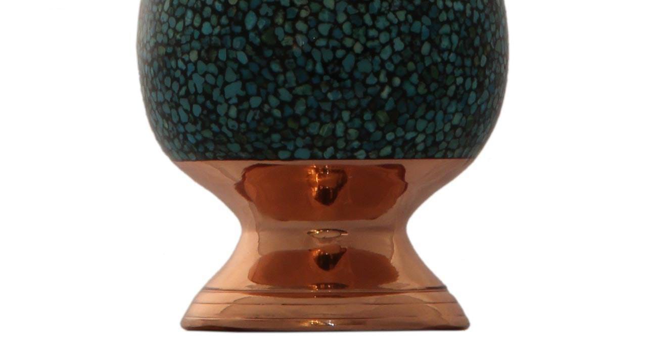 Persian Turquoise Handicraft Copper Pot 26 CM Height Model MFZ5,persian Turquoise,iran Turquoise,blue Turquoise