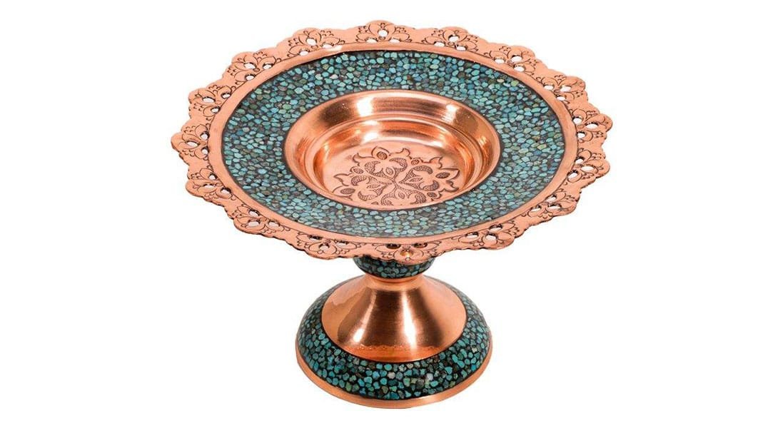 Persian Turquoise Handicraft Copper dish Model 137,Turquoise handicrafts,Turquoise handicraft,buy Turquoise,purchase Turquoise,Turquoise seller