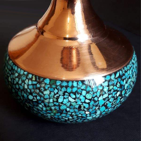 Persian Turquoise Handicraft Copper Pot Model 6671,Turquoise shop,Turquoise eshop,Turquoise price