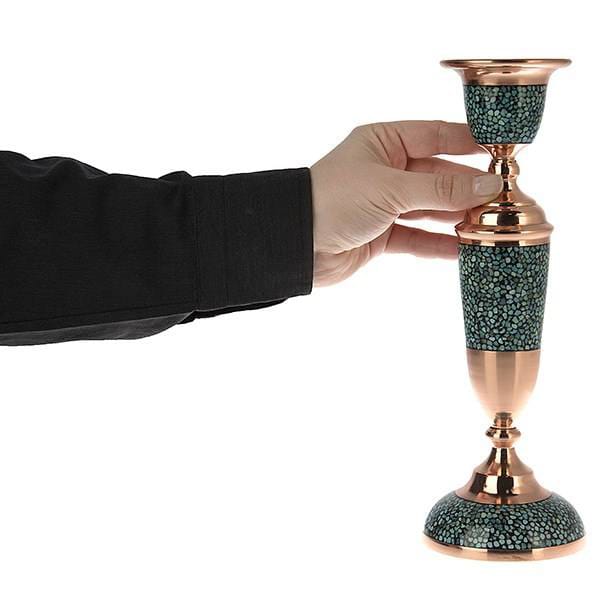 Persian Turquoise Handicraft Copper Candlestick 24 CM Height,Turquoise plate,Turquoise miror,Turquoise decoration,Turquoise
