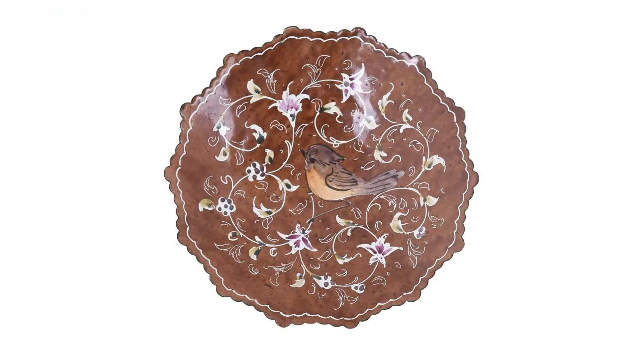 Iranian Enamel Handicraft Dish Collection Tak Morgh And BandGol Design,iran enamel,traditional art,persian traditonal art