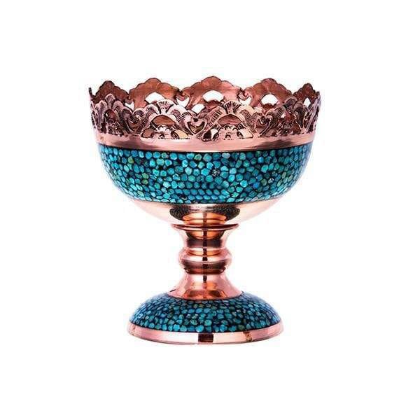 Iranian Turquoise Handicraft Copper Bowl 11 CM Height Model 062,Turquoise seller,Turquoise supplier,Turquoise importer