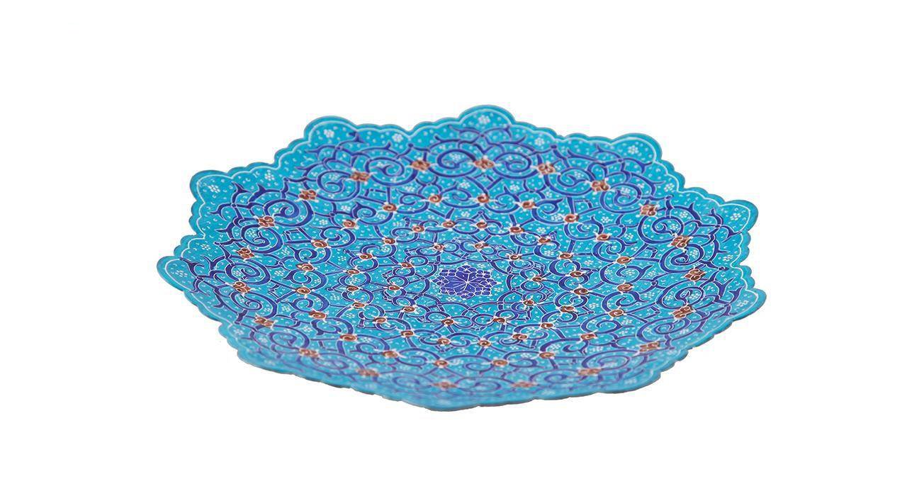 Persian Enamel Handicraft Dish Model 170101,blue enamel,dish enamel,enamel plate