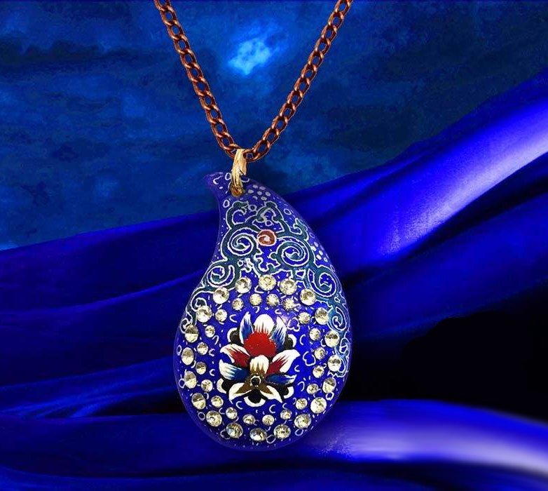 Persian Enamel Handicraft Necklaces Shaghayesh Ashgh Design,iranian dishes,iranian art,persian art shop