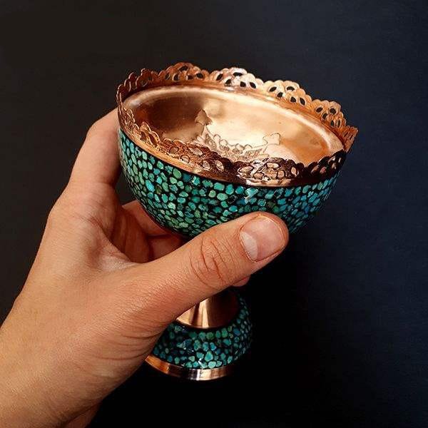 Persian Turquoise Handicraft Copper Bowl Model 6671,Turquoise cost,Turquoise handcrafts,handcrafts Turquoise