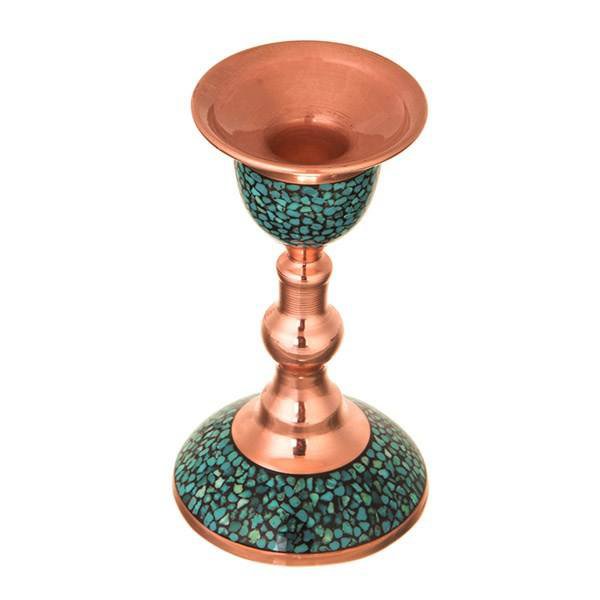 Persian Turquoise Handicraft Copper Candlestick 12 CM Height,Turquoise isfhan ,neyshabor Turquoise,neyshaboor Turquoise