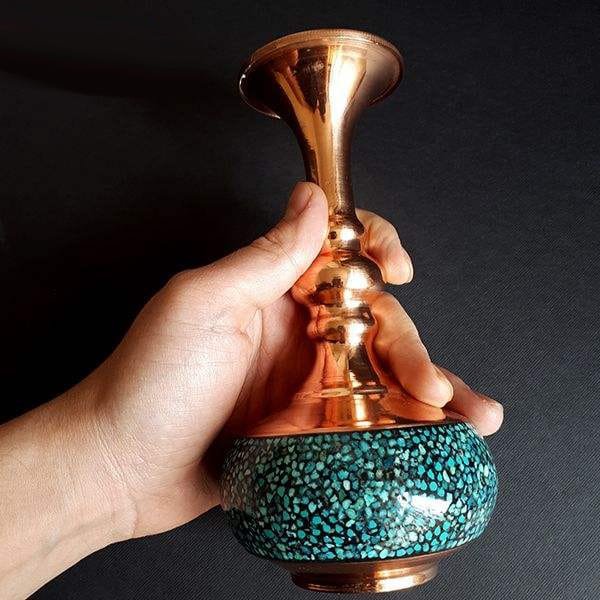 Persian Turquoise Handicraft Copper Pot Model 6671,Turquoise shop,Turquoise eshop,Turquoise price