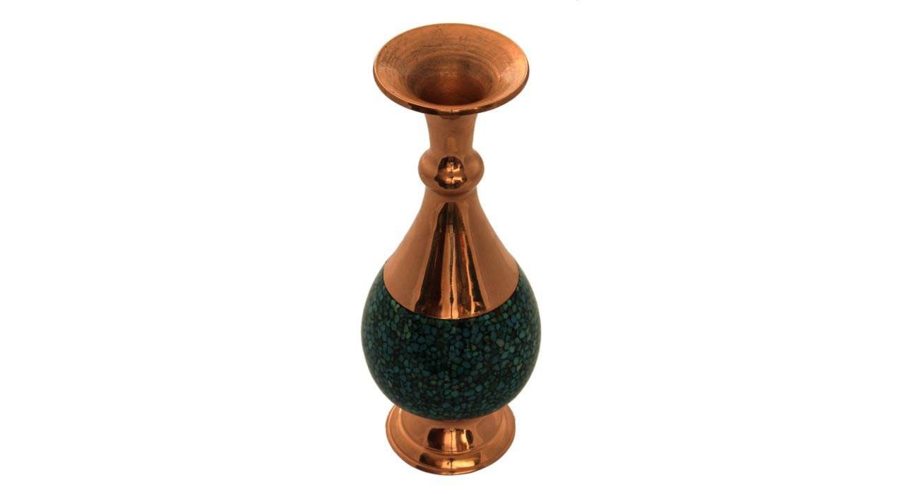 Persian Turquoise Handicraft Copper Pot Model MFZ6 20 CM Height,Turquoise miror,Turquoise decoration,Turquoise,iranian Turquoise