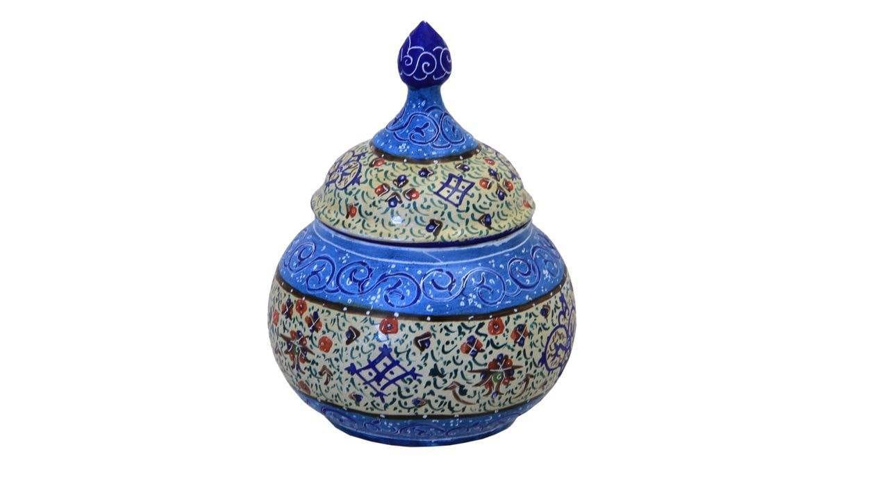 Persian Enamel Handicraft Container Model 15,persian enamel,iranian enamel,iranian souvenir,iranian handicrafts