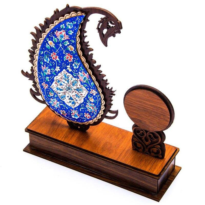 Iranian Enamel Handicraft statue Boteh Sarkaj Design,iranian traditional art,shopping iranian handicrafts,persian enamel,blue enamel