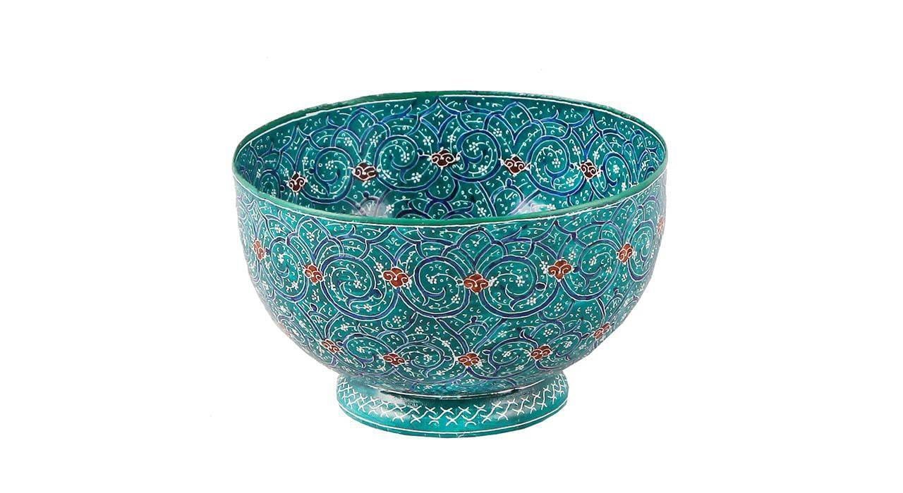 Iranian Enamel Handicraft Bowl Model 170083,porcelain enamel shop,enamel dishes,persian enamel,iranian enamel