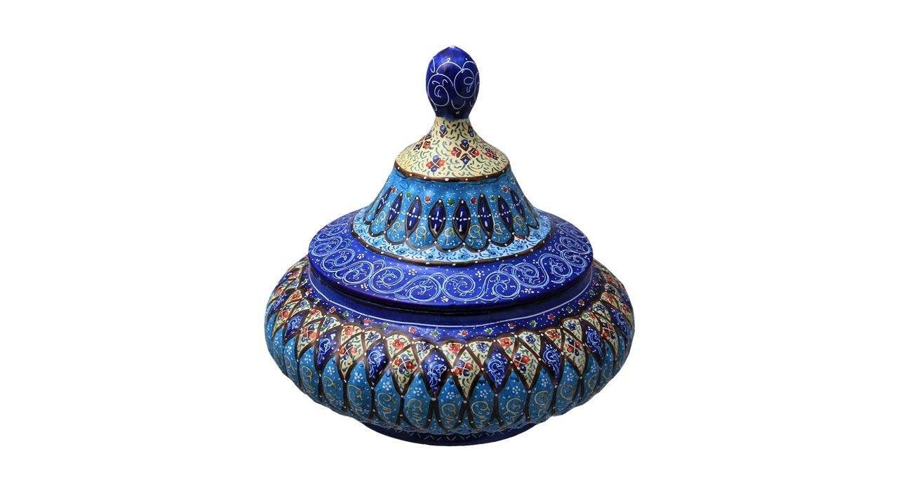 Iranian Enamel Handicraft Container Model 10128-6,enamel plate,plate of enamel,persian enamel