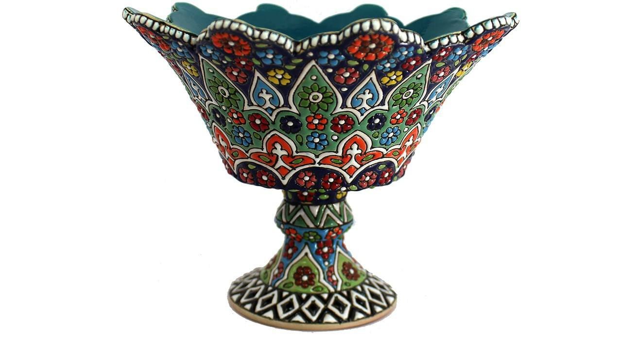 Persian Enamel Handicraft Pottery Bowl Hashti Model,enamel of plate,persian enamel shop,art dishes,art plates