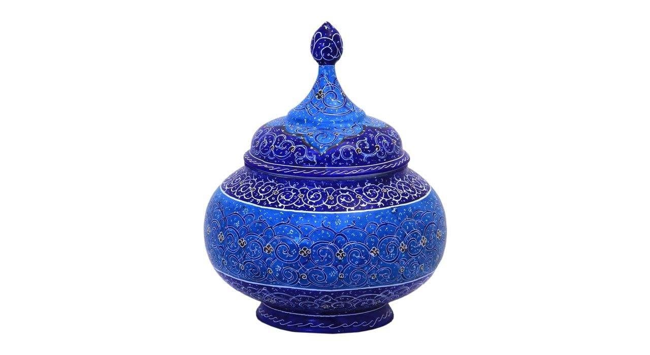 Enamel Handicraft Copper Container Model 10163-2,buy enamels,buy blue enamel, Emaille, Emaille Geschirr