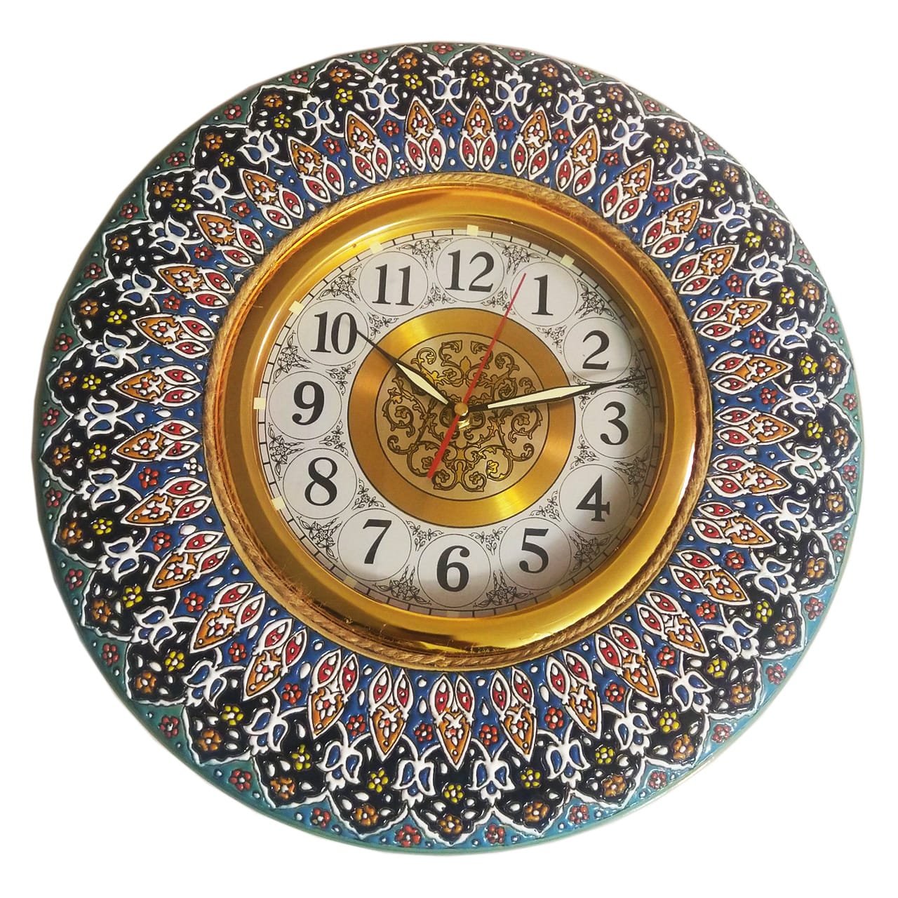 Persian Enamel Handicraft Clock Nafis Design,persian traditonal art,iranian traditional art,shopping iranian handicrafts