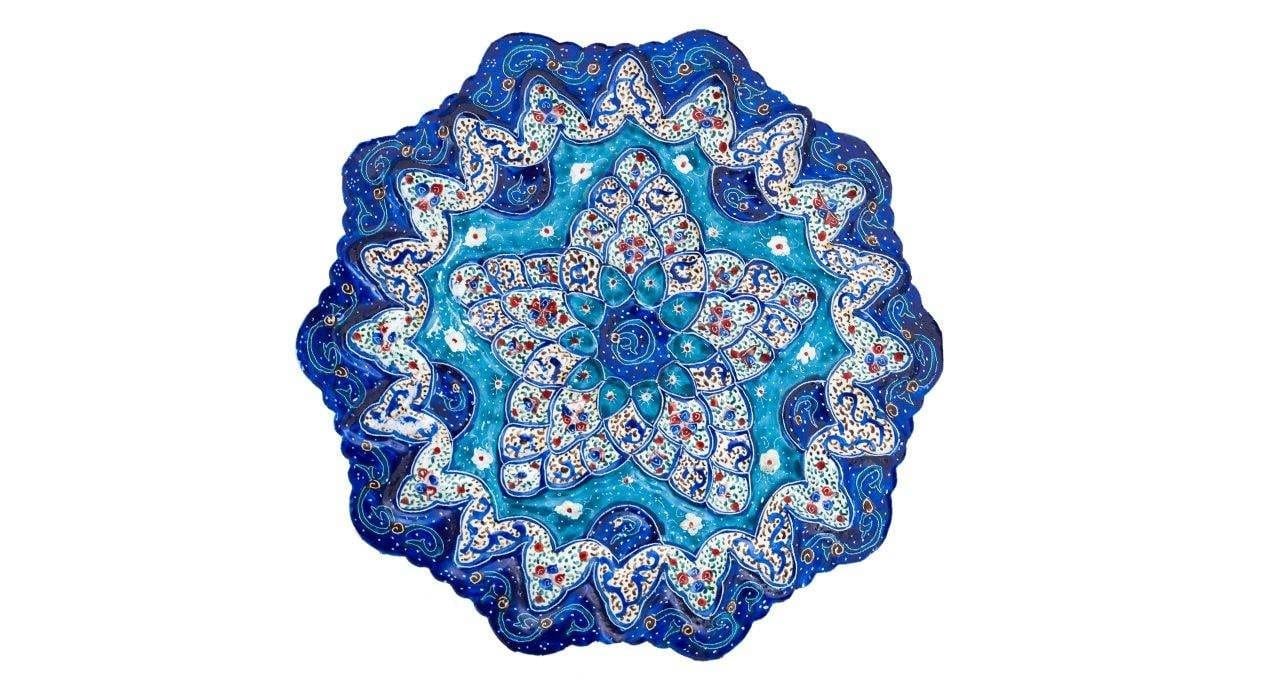 Persian Enamel Handicraft Dish Model 102-15-406-16,persian art shop,art shop iran,buy handicrafts from iran