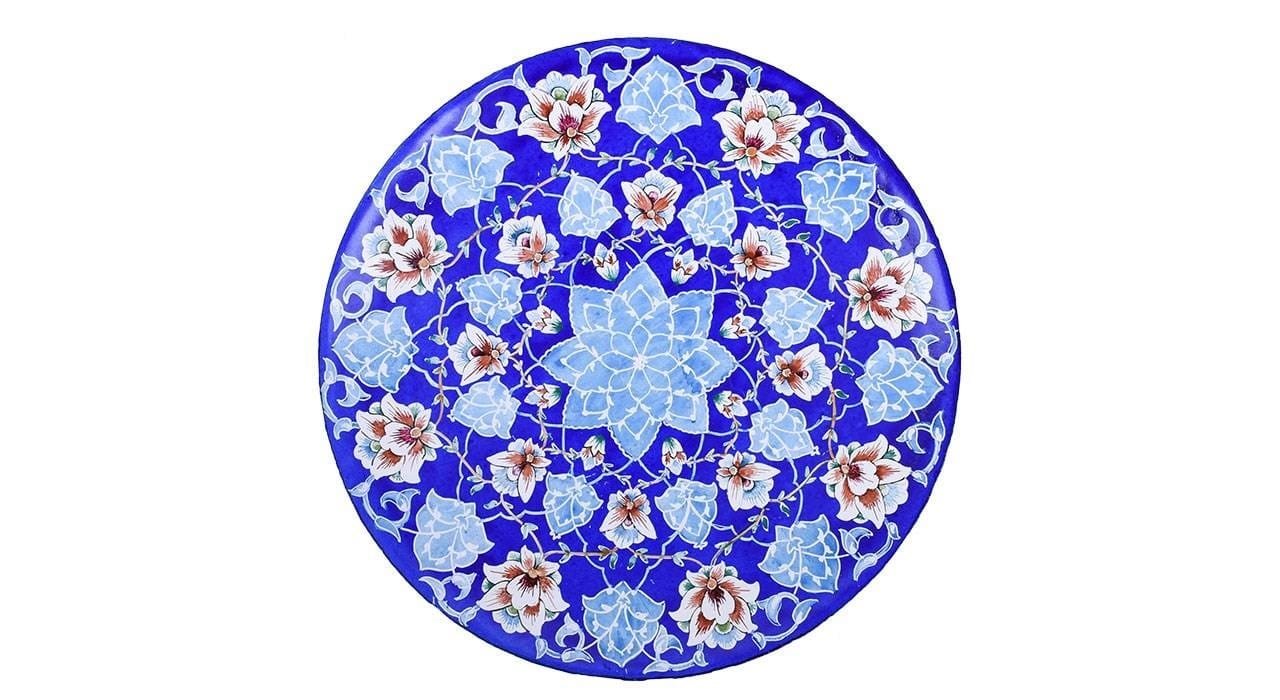 Iranian Enamel Handicraft Dish Hoz Behesht Design,iranian art,persian art shop,art shop iran