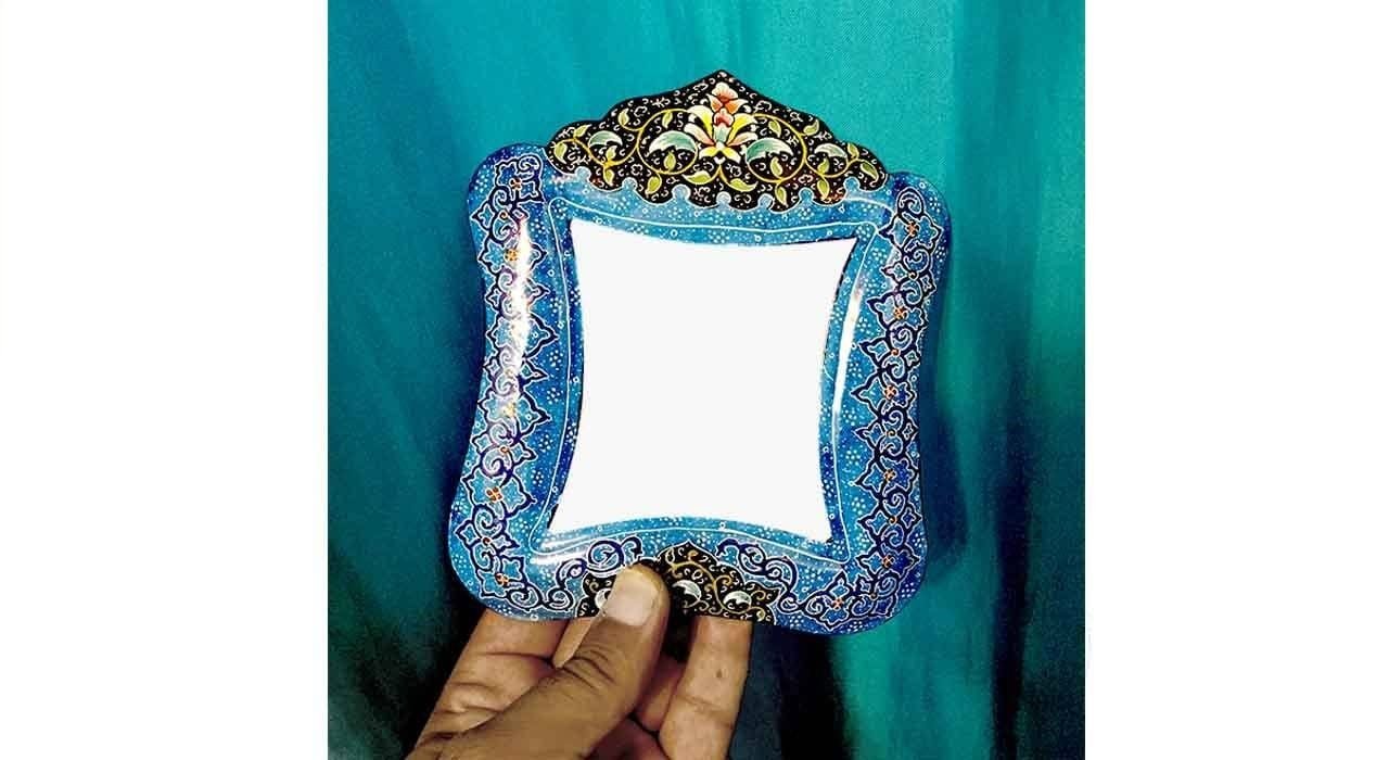 Enamel Handicraft Copper Frame of Mirror Diba 7 Design, नीले तामचीनी, हस्तशिल्प, हस्तशिल्प व्यंजन, पकवान हस्तकला,blue enamel,handicrafts,handicrafts dishes,dish handicraft