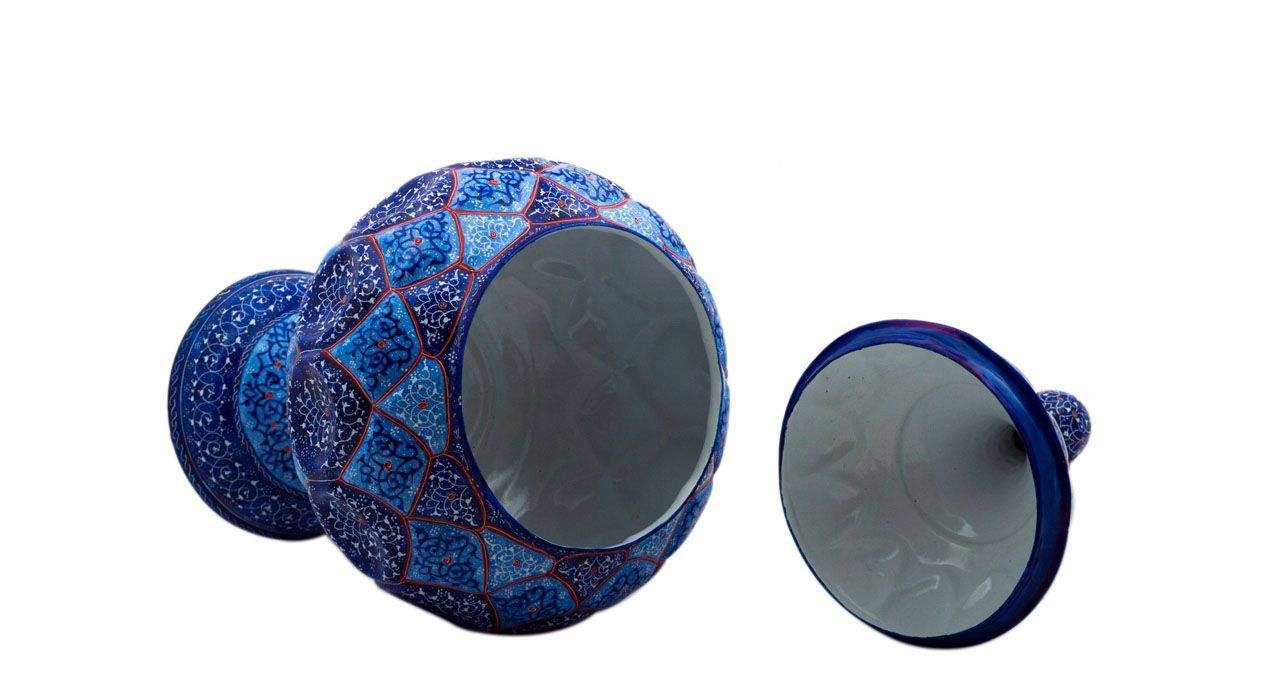 Persian Enamel Handicraft Container 40 CM Height,enamel of plate,persian enamel shop,art dishes,art plates,persian pots