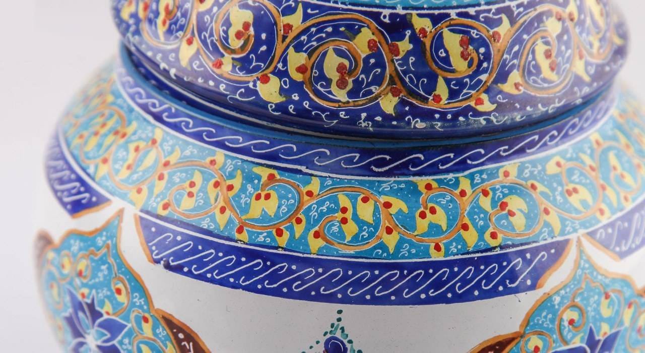 Enamel Handicraft Copper Container Toranji Design,enamels prices,price of enamel dish,price of enamel plate