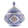 Iranian Enamel Handicraft Container Gol And Morgh Design Model 306001,persian enamel,blue enamel,dish enamel,enamel plate
