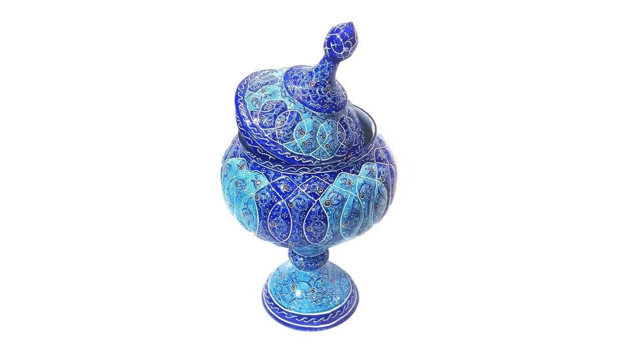 Enamel Handicraft Copper Container Model 704,handicraft enamel,blue enamel,handicrafts