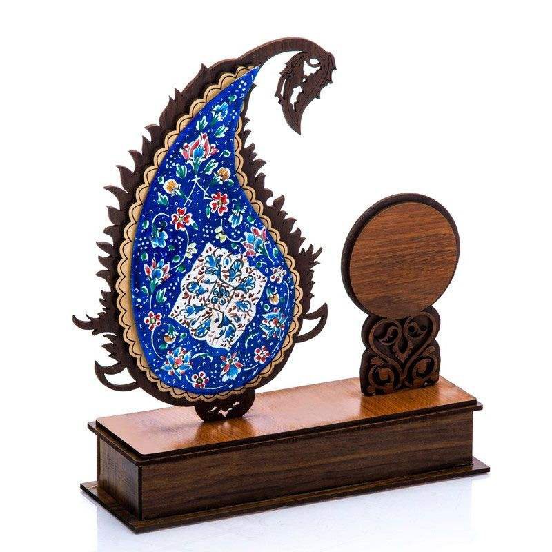 Iranian Enamel Handicraft statue Boteh Sarkaj Design,iranian traditional art,shopping iranian handicrafts,persian enamel,blue enamel