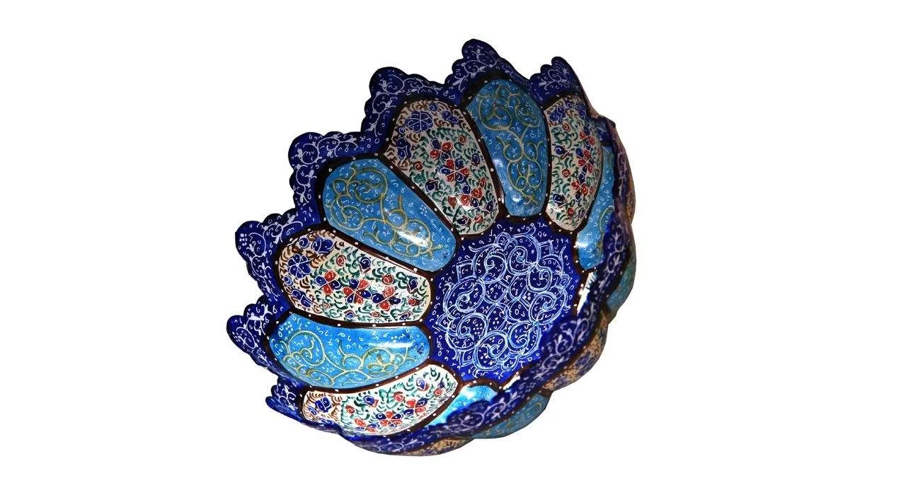 Emaille Handwerk Kupfer Collection Dish And Bowl Modell 10057-6, Handwerk Emaille, blaue Emaille, Kunsthandwerk, Kunsthandwerk Geschirr