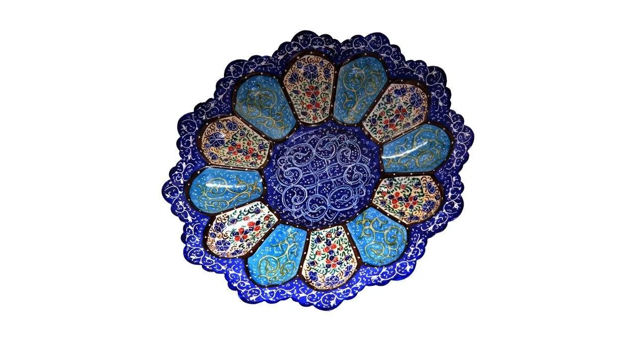 Emaille Handwerk Kupfer Collection Dish And Bowl Modell 10057-6, Handwerk Emaille, blaue Emaille, Kunsthandwerk, Kunsthandwerk Geschirr