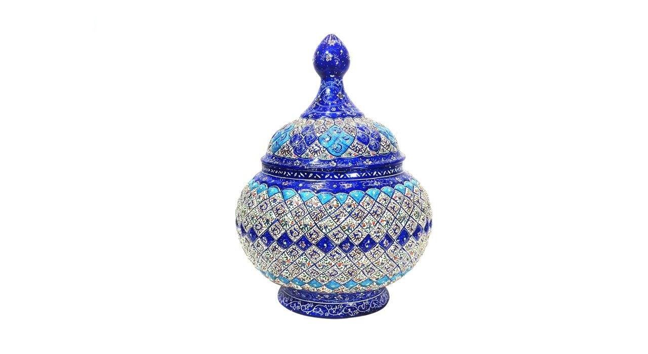Enamel Handicraft Copper Container Model 702,blue enamel handmade,tradional enamel handmade