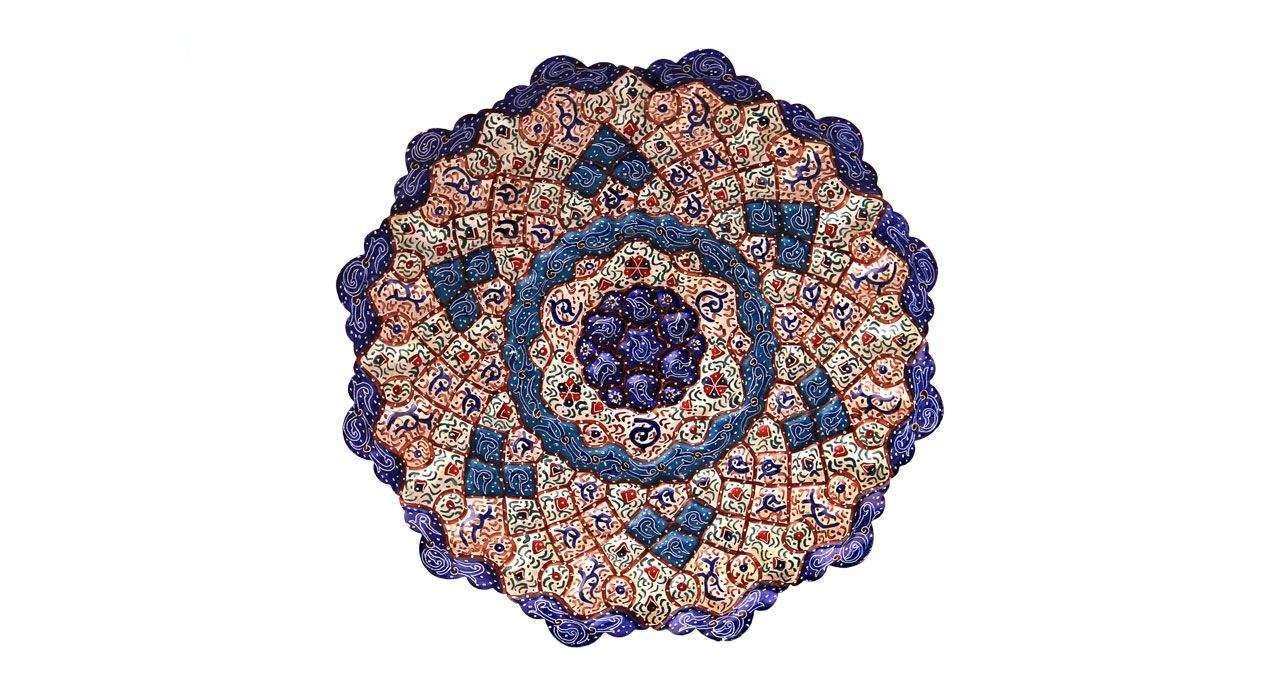 Enamel Handicraft Copper Dish Model 10002-19,ename handcraft,handicraft enamel,blue enamel, artesanía ename, esmalte artesanal, esmalte azul.