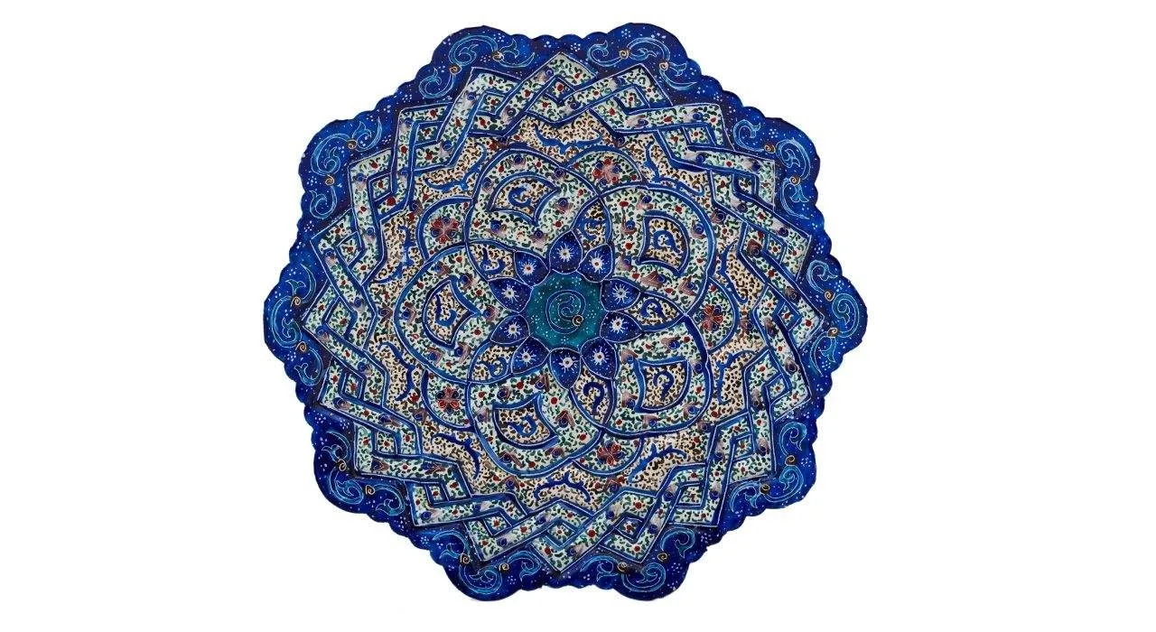 Plat en cuivre artisanal émaillé modèle 102-15-402-16, émail de magasin, émail de magasinage, émaux de magasinage
