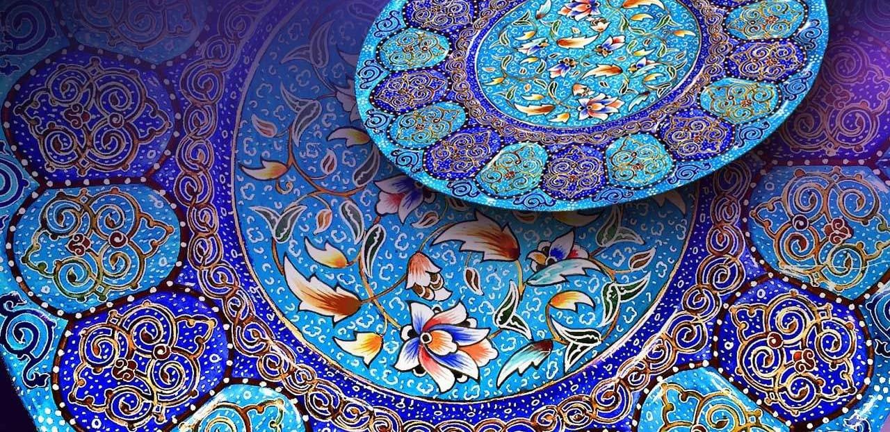 Iranian Enamel Handicraft Bowl And Dish Gonbad Mina Design,iran enamel,traditional art,persian traditonal art,iranian traditional art