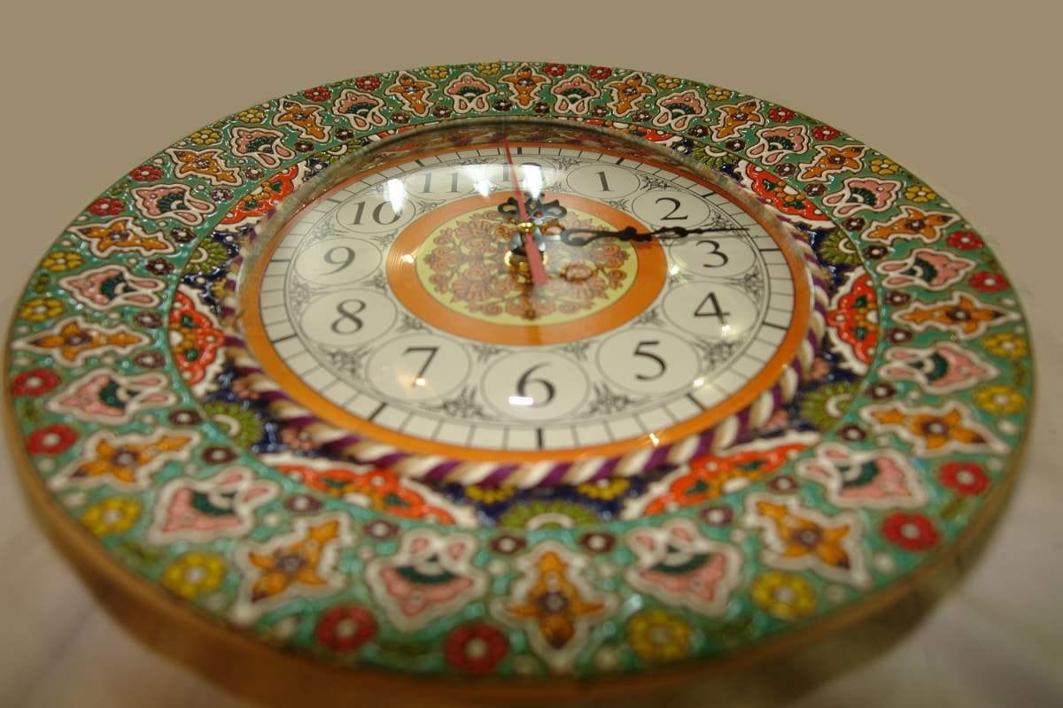 Iranian Enamel Handicraft Clock Bahar Design,porcelain enamel,porcelain enamel price,porcelain enamel shop,enamel dishes