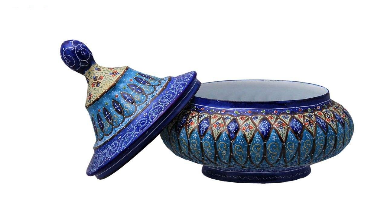 Iranian Enamel Handicraft Container Model 10128-6,enamel plate,plate of enamel,persian enamel
