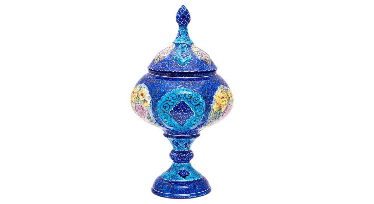 Iranian Enamel Handicraft Container Model 102-13-47,persian enamel shop,art dishes,art plates,persian pots,enamel handicrafts