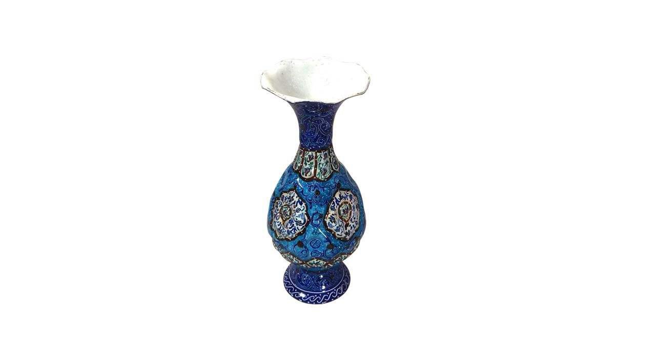 Iranian Enamel Handicraft Pot Eslimi Khatae Design 15 CM Height,enamel plate,plate of enamel,persian enamel