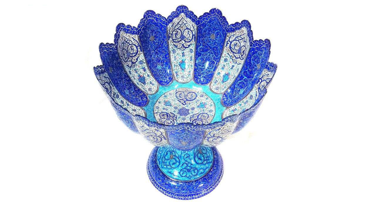 Persian Enamel Handicraft Bowl Model 712,enamel dishes,persian enamel,iranian enamel,iranian souvenir,iranian handicrafts
