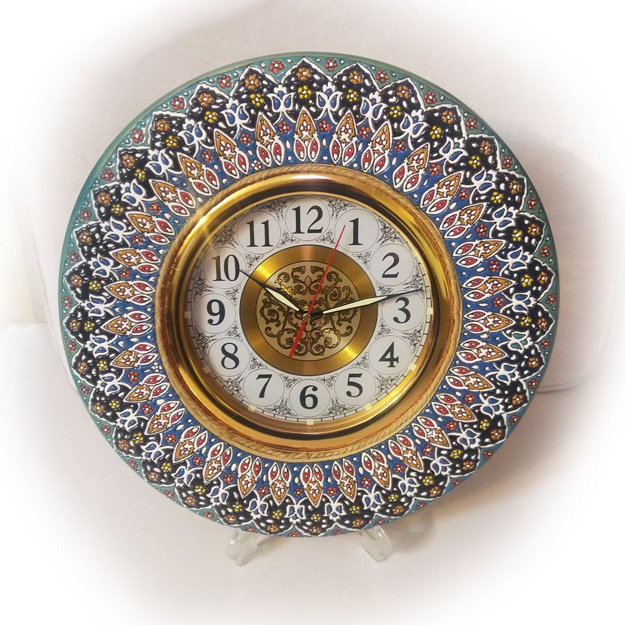 Persian Enamel Handicraft Clock Nafis Design,persian traditonal art,iranian traditional art,shopping iranian handicrafts